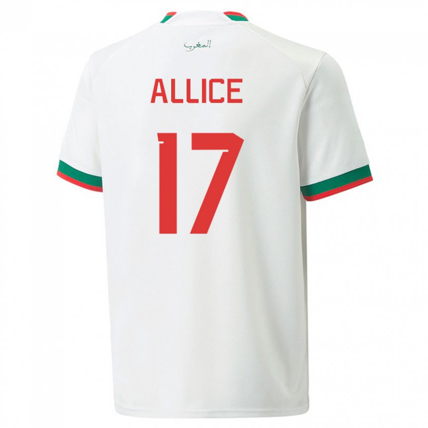 Hombre Camiseta Marruecos Eva Allice #17 Blanco 2ª Equipación 22-24 La Camisa