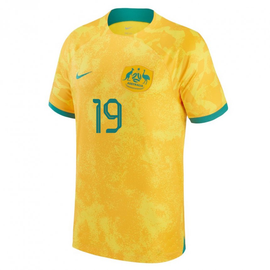 Mujer Camiseta Australia Katrina Gorry #19 Dorado 1ª Equipación 22-24 La Camisa