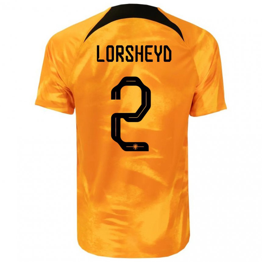 Mujer Camiseta Países Bajos Barbara Lorsheyd #2 Naranja Láser 1ª Equipación 22-24 La Camisa