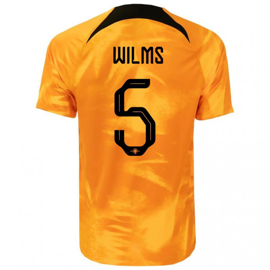 Mujer Camiseta Países Bajos Lynn Wilms #5 Naranja Láser 1ª Equipación 22-24 La Camisa