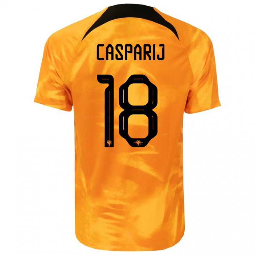 Mujer Camiseta Países Bajos Kerstin Casparij #18 Naranja Láser 1ª Equipación 22-24 La Camisa