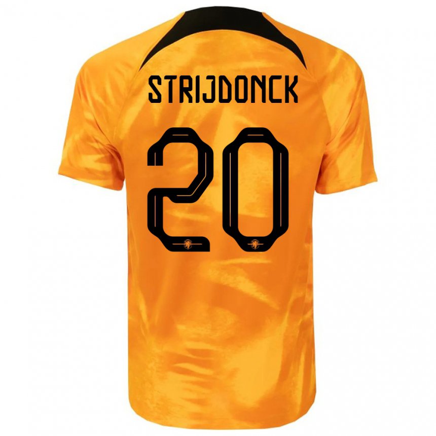 Mujer Camiseta Países Bajos Bayren Strijdonck #20 Naranja Láser 1ª Equipación 22-24 La Camisa