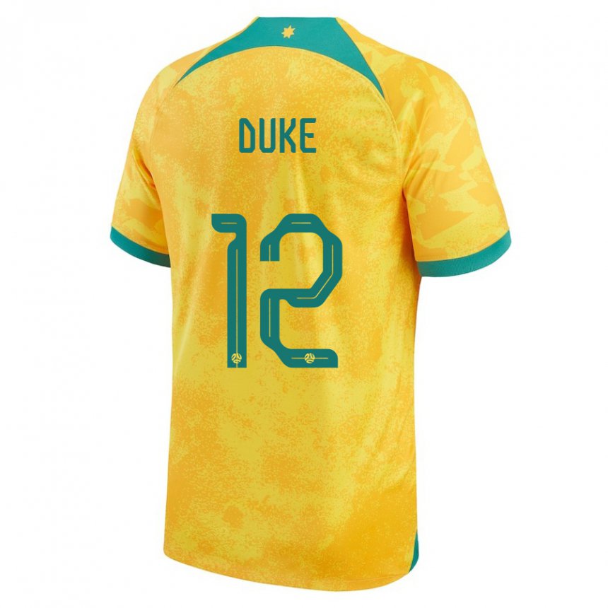 Mujer Camiseta Australia Mitch Duke #12 Dorado 1ª Equipación 22-24 La Camisa