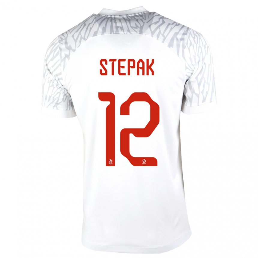 Mujer Camiseta Polonia Jakub Stepak #12 Blanco 1ª Equipación 22-24 La Camisa