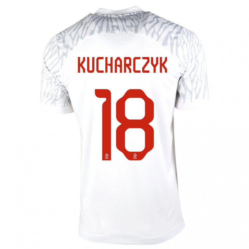 Mujer Camiseta Polonia Filip Kucharczyk #18 Blanco 1ª Equipación 22-24 La Camisa