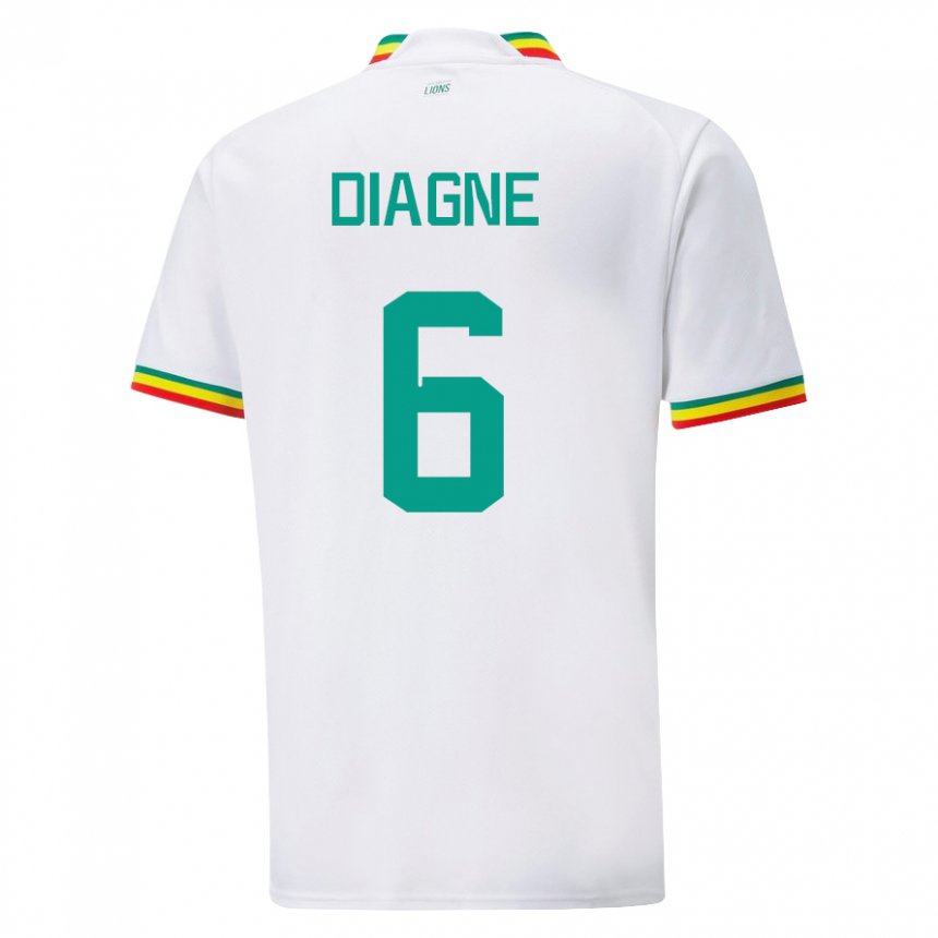 Mujer Camiseta Senegal Edmee Diagne #6 Blanco 1ª Equipación 22-24 La Camisa