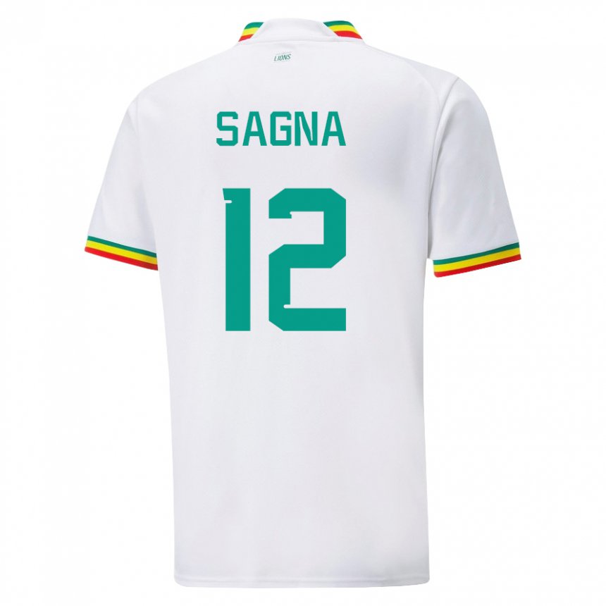 Mujer Camiseta Senegal Safietou Sagna #12 Blanco 1ª Equipación 22-24 La Camisa