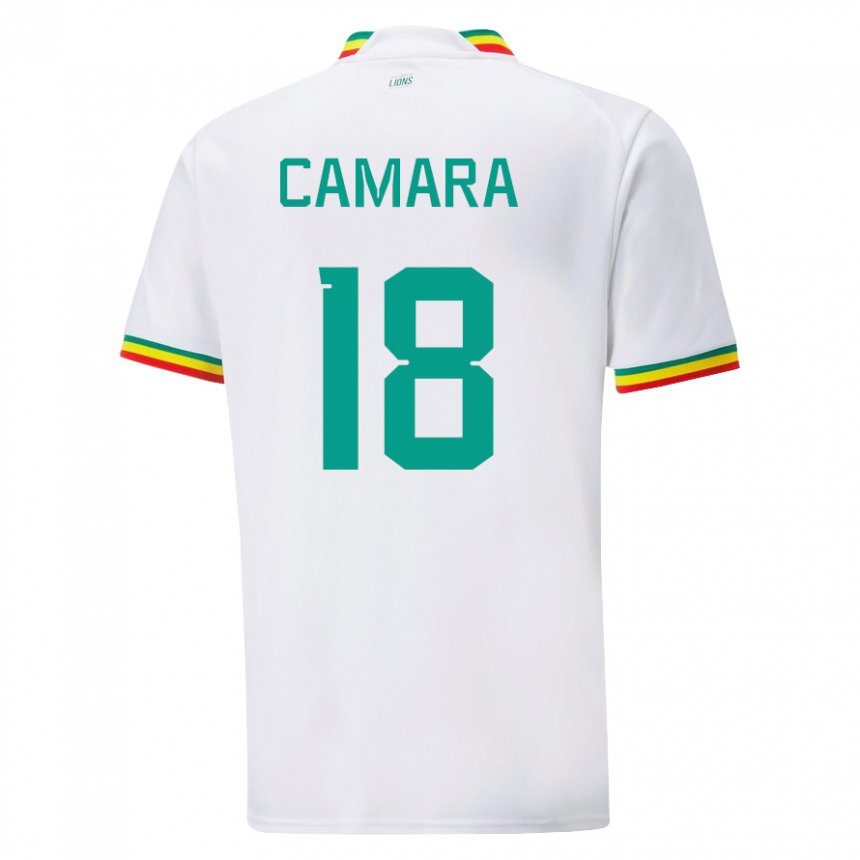 Mujer Camiseta Senegal Meta Camara #18 Blanco 1ª Equipación 22-24 La Camisa