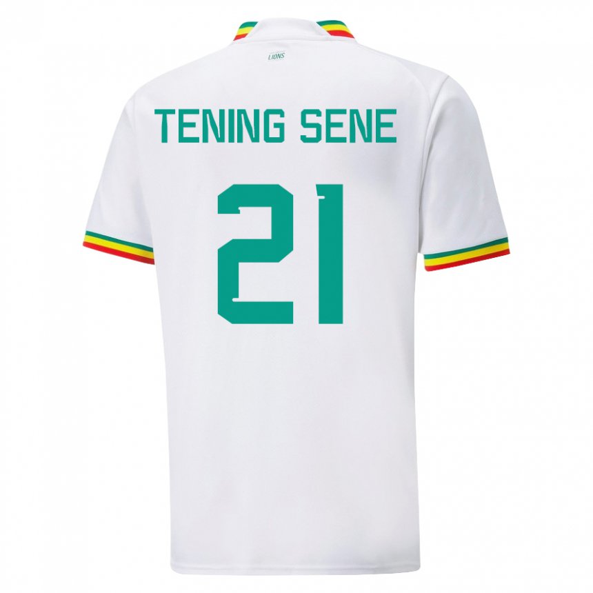 Mujer Camiseta Senegal Tening Sene #21 Blanco 1ª Equipación 22-24 La Camisa