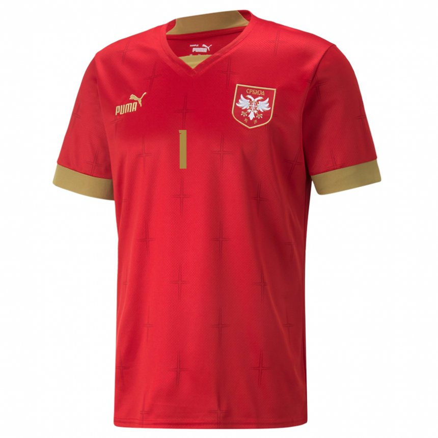Mujer Camiseta Serbia Ognjen Lukic #1 Rojo 1ª Equipación 22-24 La Camisa