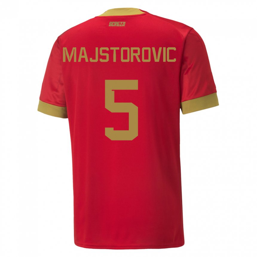 Mujer Camiseta Serbia Milan Majstorovic #5 Rojo 1ª Equipación 22-24 La Camisa