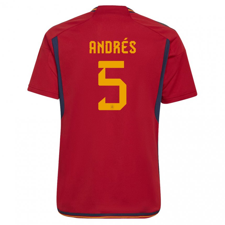 Mujer Camiseta España Ivana Andres #5 Rojo 1ª Equipación 22-24 La Camisa