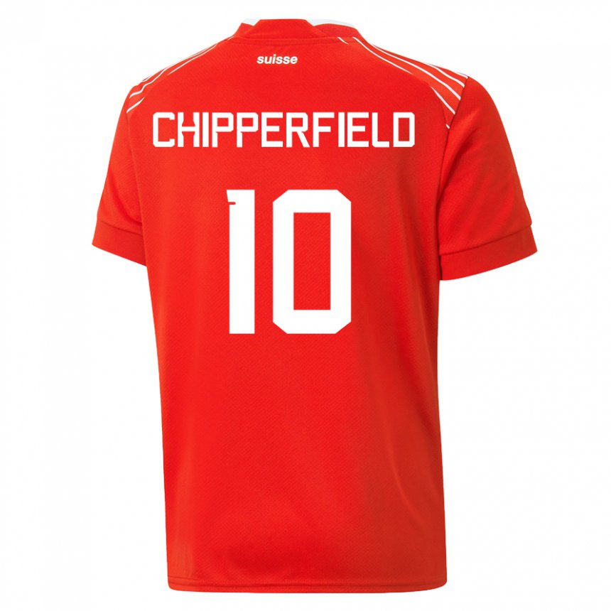 Mujer Camiseta Suiza Liam Chipperfield #10 Rojo 1ª Equipación 22-24 La Camisa