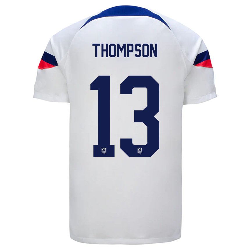 Mujer Camiseta Estados Unidos Alyssa Thompson #13 Blanco 1ª Equipación 22-24 La Camisa