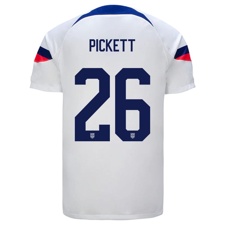 Mujer Camiseta Estados Unidos Carson Pickett #26 Blanco 1ª Equipación 22-24 La Camisa