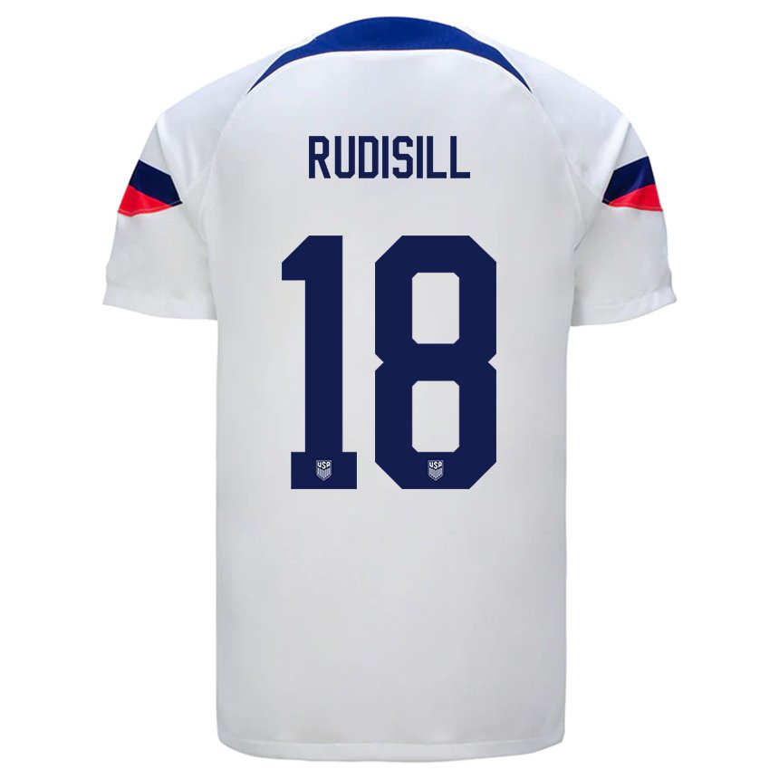 Mujer Camiseta Estados Unidos Paulo Rudisill #18 Blanco 1ª Equipación 22-24 La Camisa