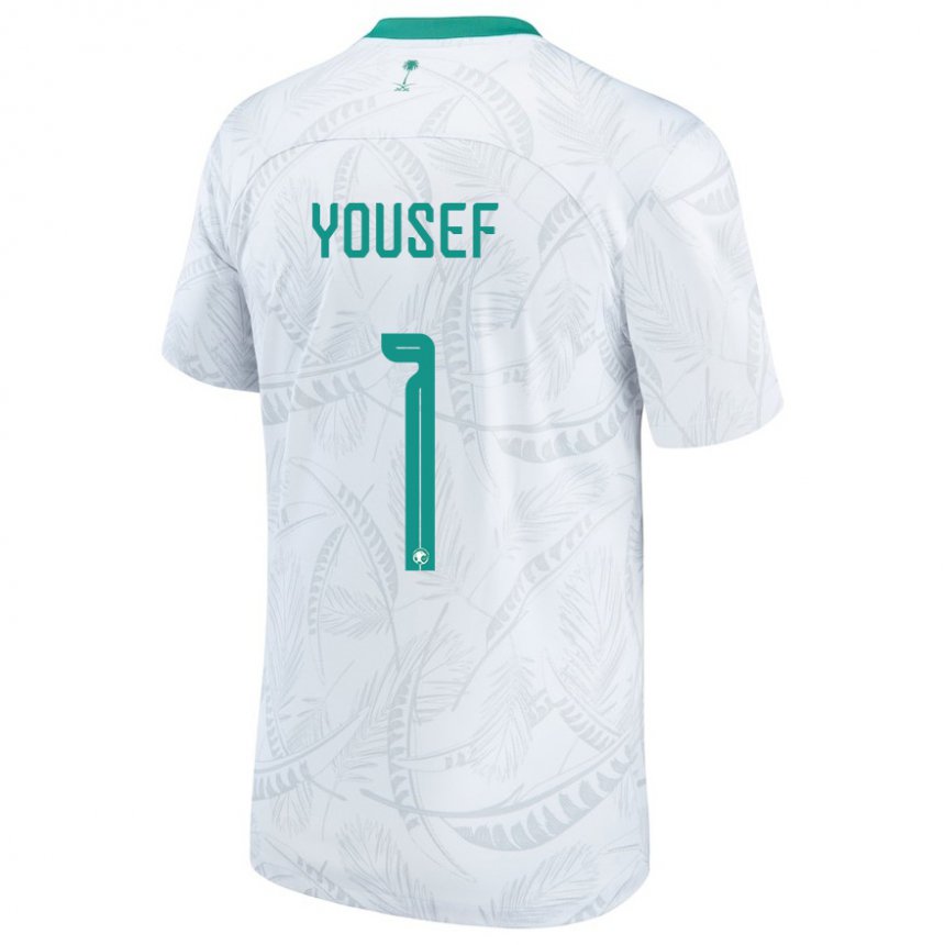 Mujer Camiseta Arabia Saudita Hamed Yousef #1 Blanco 1ª Equipación 22-24 La Camisa