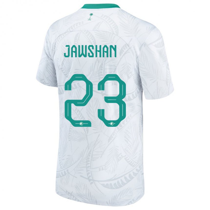 Mujer Camiseta Arabia Saudita Yazeed Jawshan #23 Blanco 1ª Equipación 22-24 La Camisa