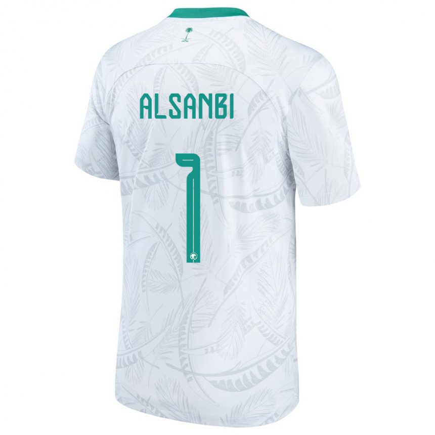 Mujer Camiseta Arabia Saudita Abdulrahman Alsanbi #1 Blanco 1ª Equipación 22-24 La Camisa