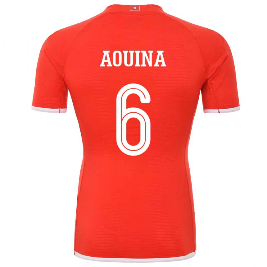 Mujer Camiseta Túnez Rania Aouina #6 Rojo 1ª Equipación 22-24 La Camisa