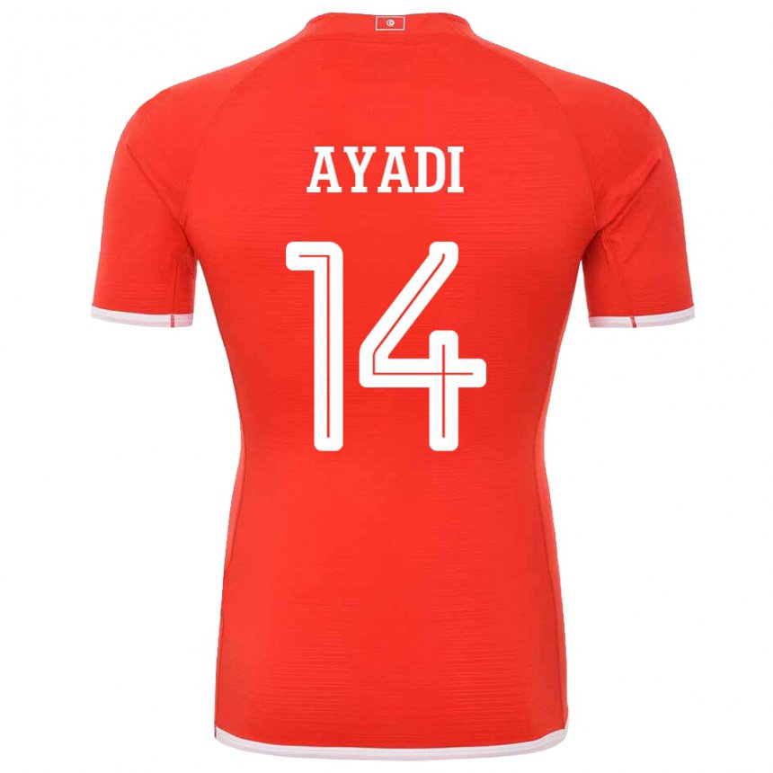 Mujer Camiseta Túnez Ghada Ayadi #14 Rojo 1ª Equipación 22-24 La Camisa