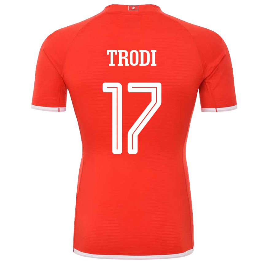 Mujer Camiseta Túnez Imen Trodi #17 Rojo 1ª Equipación 22-24 La Camisa