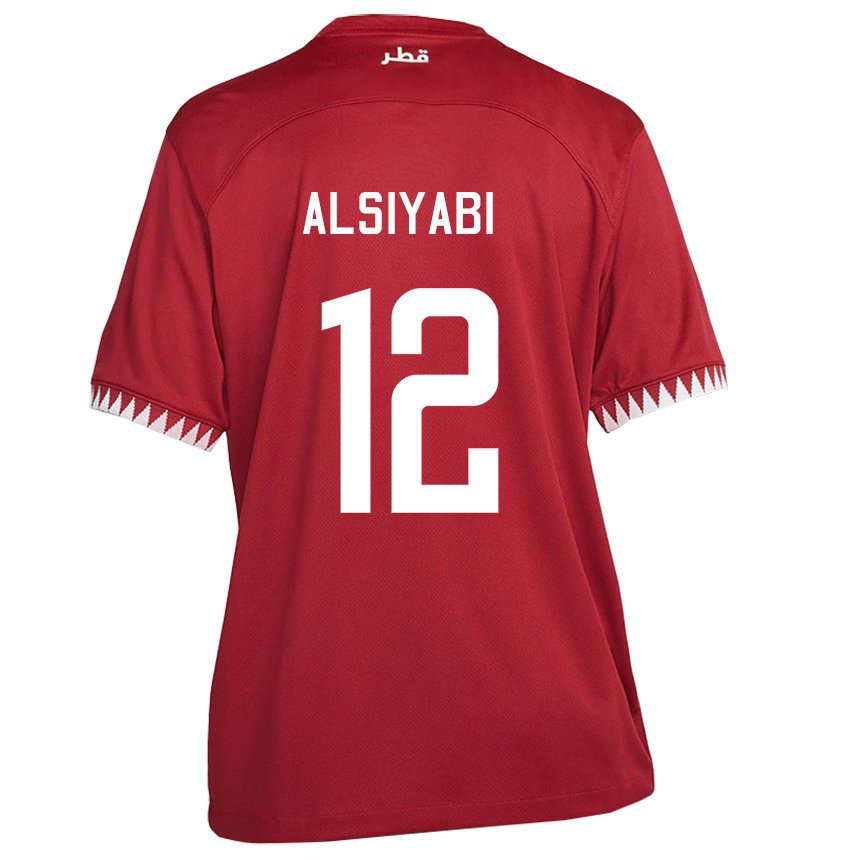 Mujer Camiseta Catar Shaima Alsiyabi #12 Granate 1ª Equipación 22-24 La Camisa