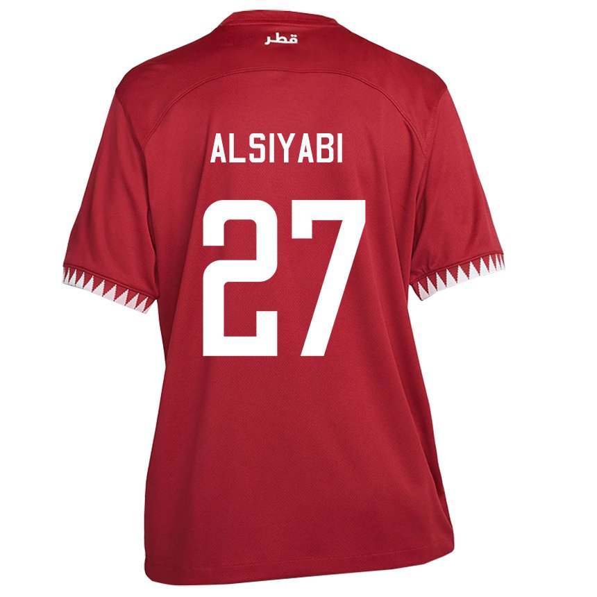 Mujer Camiseta Catar Nasra Alsiyabi #27 Granate 1ª Equipación 22-24 La Camisa