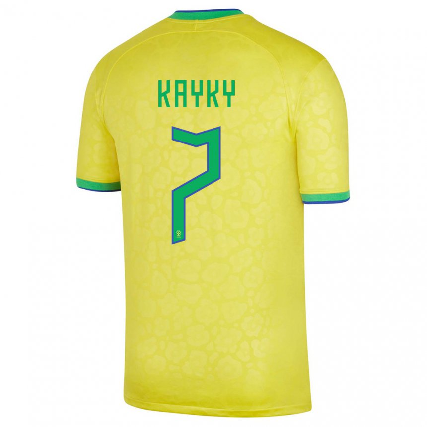 Mujer Camiseta Brasil Kayky #7 Amarillo 1ª Equipación 22-24 La Camisa