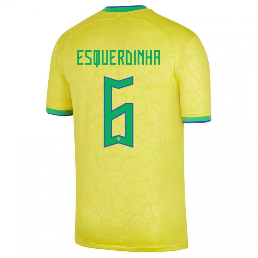 Mujer Camiseta Brasil Esquerdinha #6 Amarillo 1ª Equipación 22-24 La Camisa