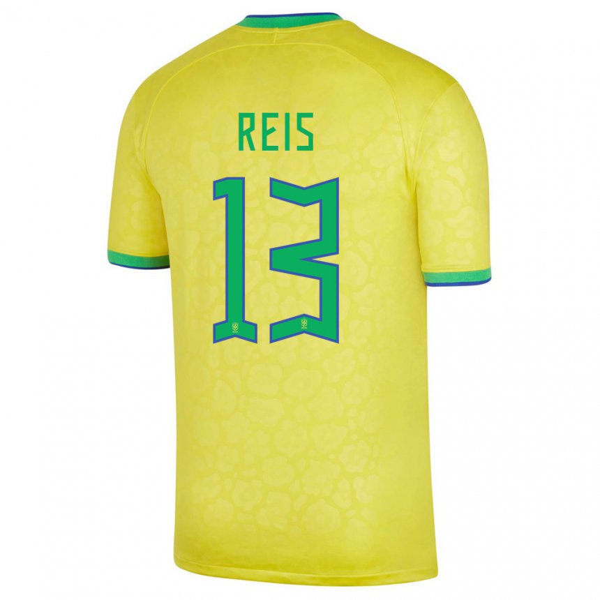 Mujer Camiseta Brasil Vitor Reis #13 Amarillo 1ª Equipación 22-24 La Camisa