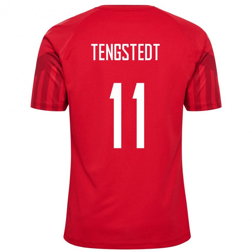 Mujer Camiseta Dinamarca Casper Tengstedt #11 Rojo 1ª Equipación 22-24 La Camisa