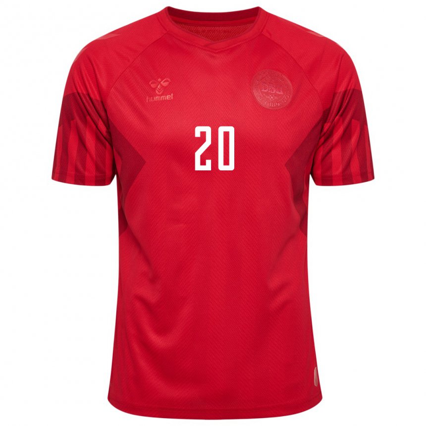 Mujer Camiseta Dinamarca Gustav Christensen #20 Rojo 1ª Equipación 22-24 La Camisa