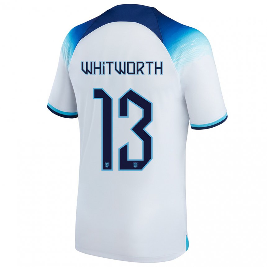 Mujer Camiseta Inglaterra Joseph Whitworth #13 Blanco Azul 1ª Equipación 22-24 La Camisa
