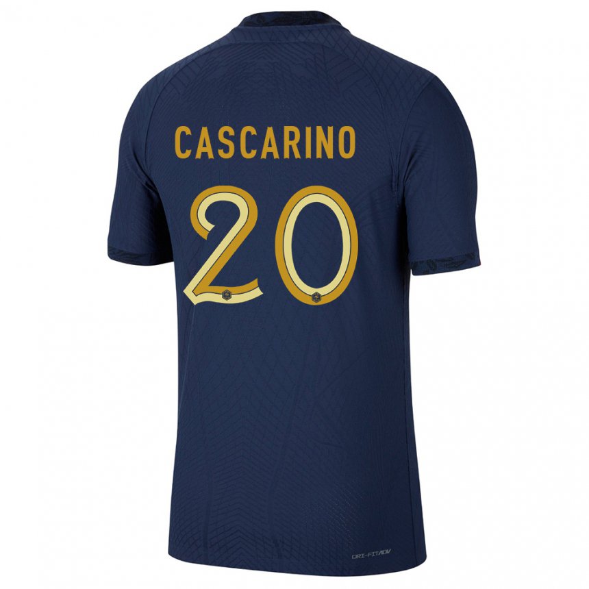 Mujer Camiseta Francia Delphine Cascarino #20 Azul Marino 1ª Equipación 22-24 La Camisa