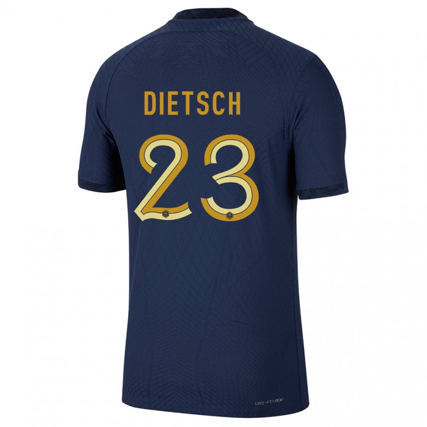 Mujer Camiseta Francia Guillaume Dietsch #23 Azul Marino 1ª Equipación 22-24 La Camisa