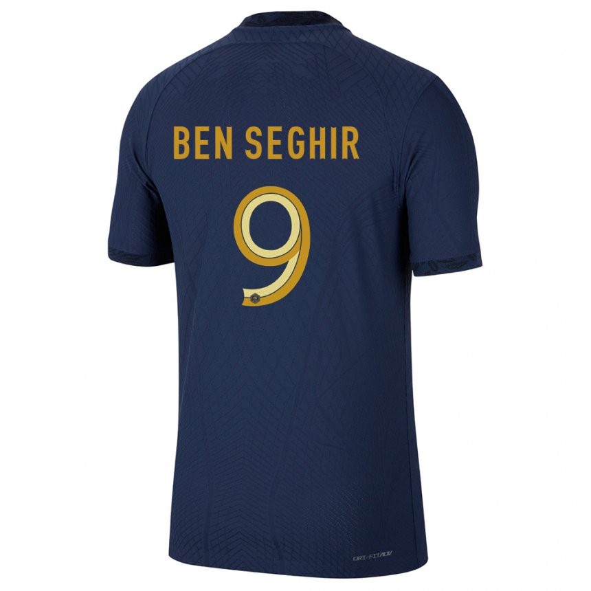 Mujer Camiseta Francia Salim Ben Seghir #9 Azul Marino 1ª Equipación 22-24 La Camisa