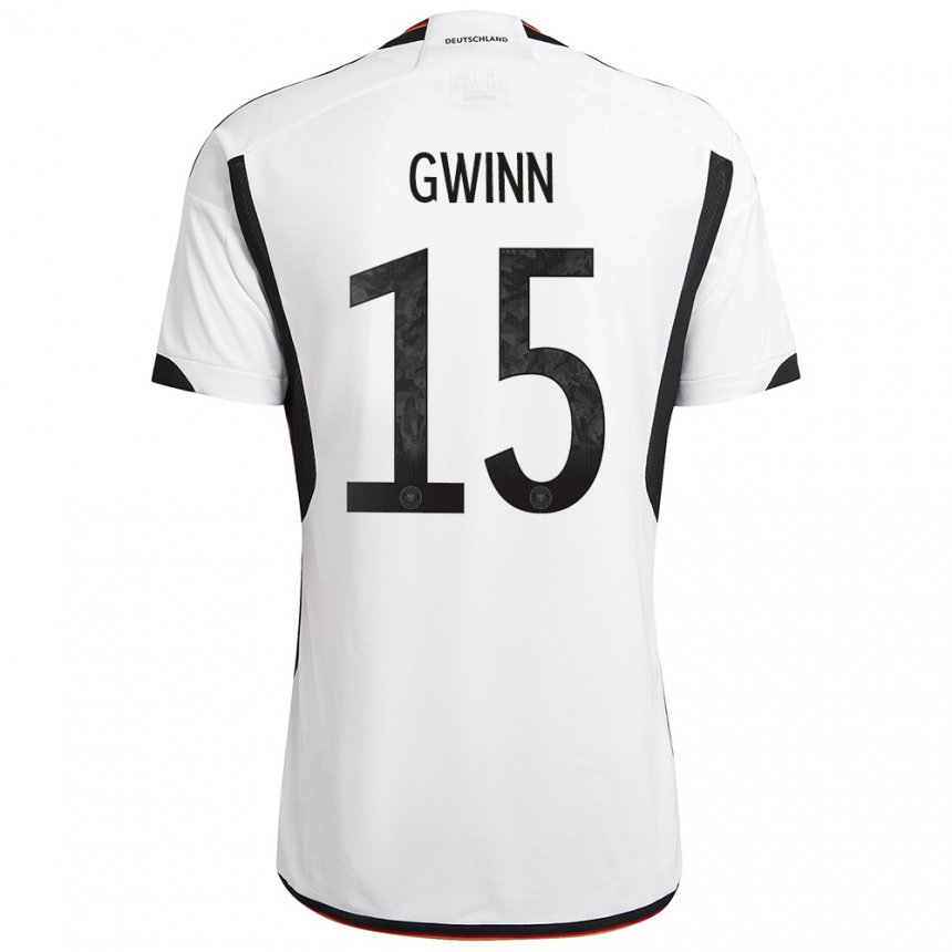 Mujer Camiseta Alemania Giulia Gwinn #15 Blanco Negro 1ª Equipación 22-24 La Camisa