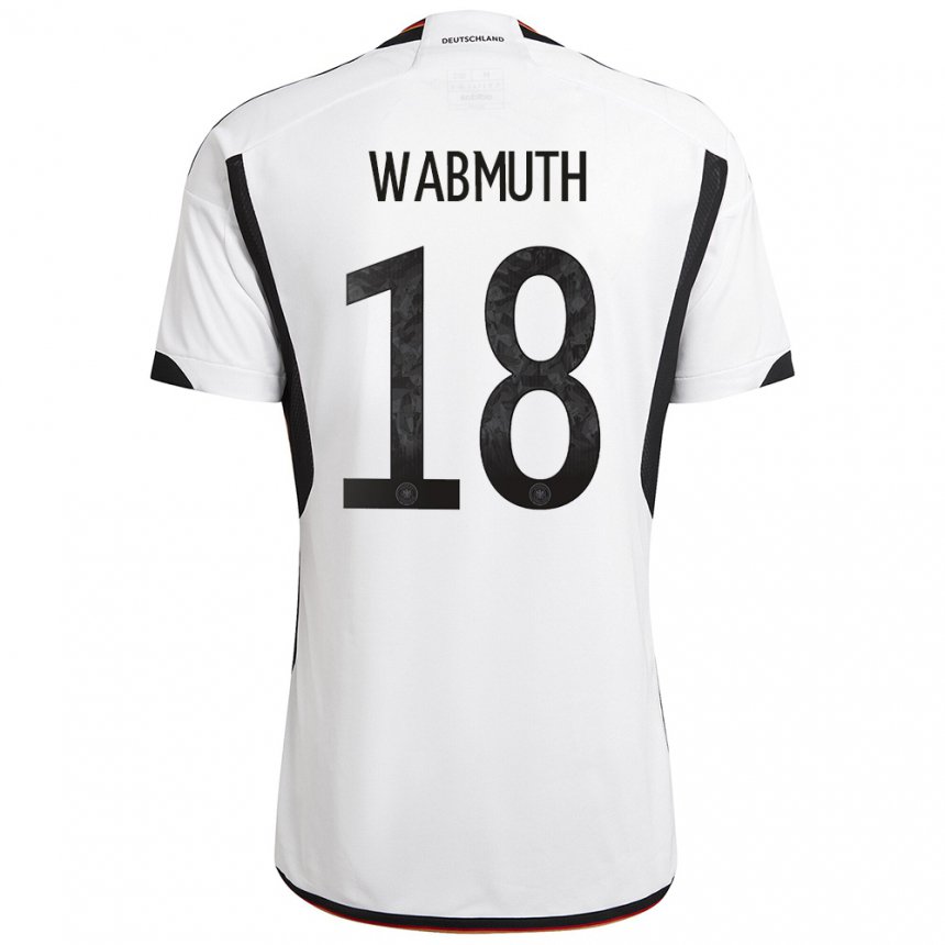 Mujer Camiseta Alemania Tabea Wabmuth #18 Blanco Negro 1ª Equipación 22-24 La Camisa