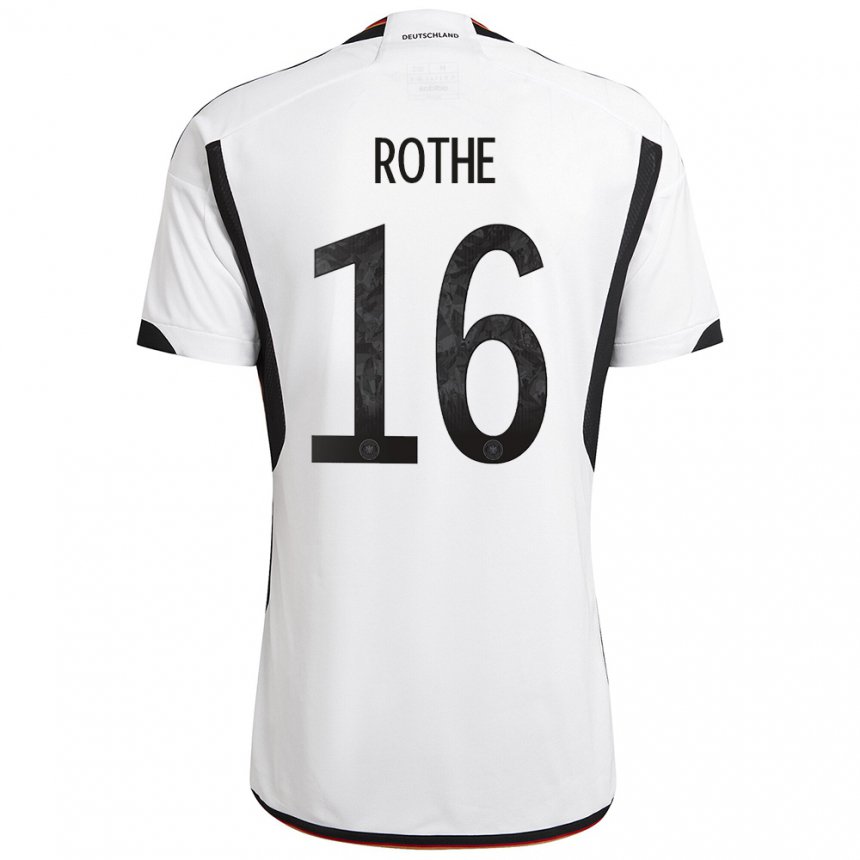 Mujer Camiseta Alemania Tom Rothe #16 Blanco Negro 1ª Equipación 22-24 La Camisa