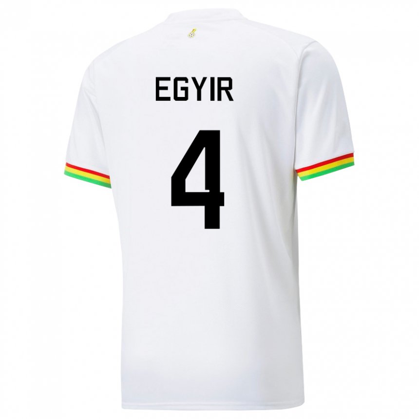 Mujer Camiseta Ghana Janet Egyir #4 Blanco 1ª Equipación 22-24 La Camisa