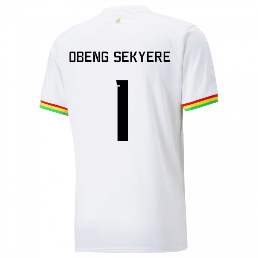 Mujer Camiseta Ghana Gregory Obeng Sekyere #1 Blanco 1ª Equipación 22-24 La Camisa