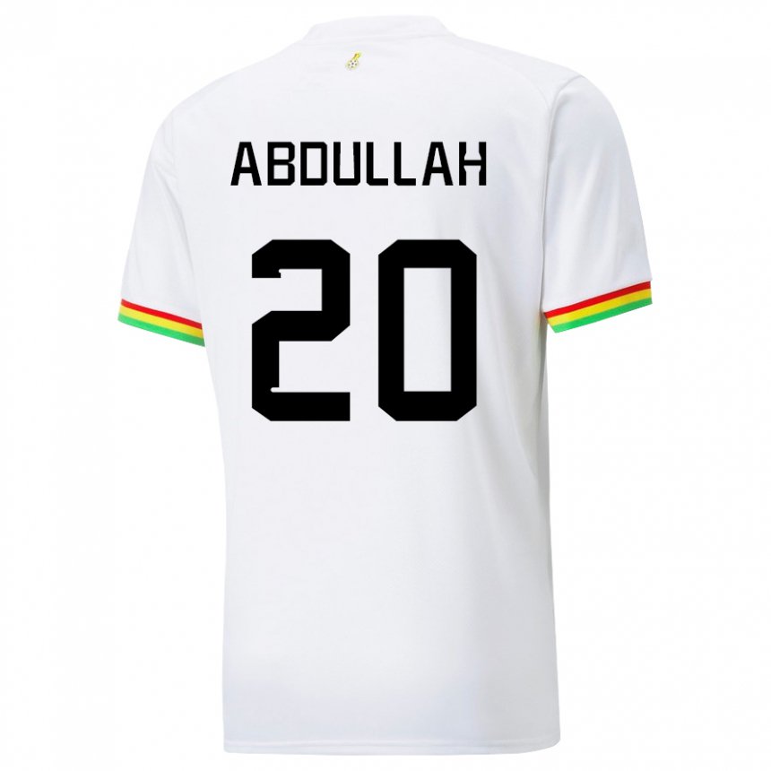 Mujer Camiseta Ghana Razak Abdullah #20 Blanco 1ª Equipación 22-24 La Camisa