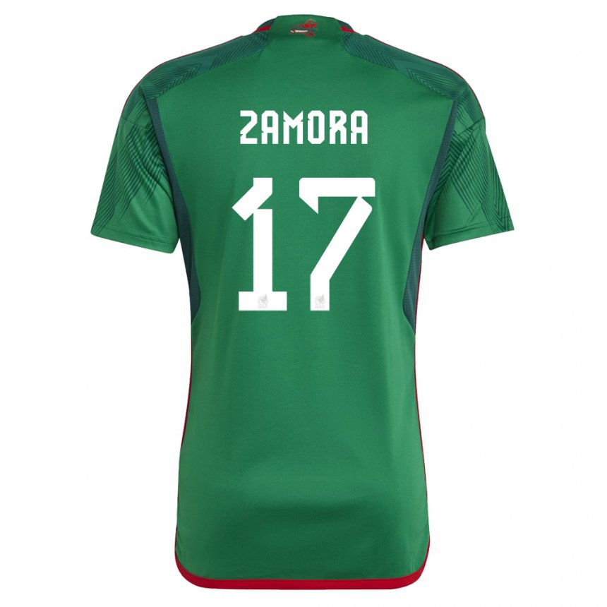 Mujer Camiseta México Saul Zamora #17 Verde 1ª Equipación 22-24 La Camisa