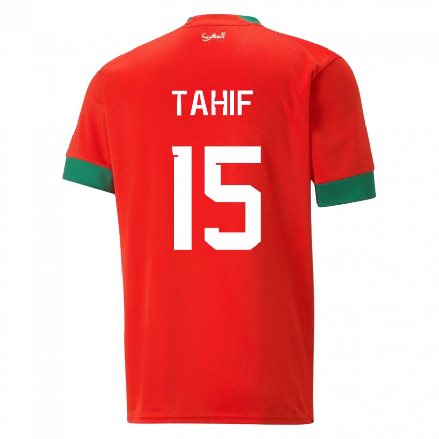 Mujer Camiseta Marruecos Adil Tahif #15 Rojo 1ª Equipación 22-24 La Camisa