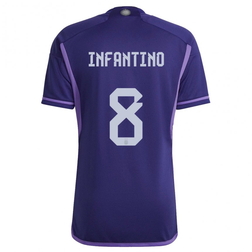 Mujer Camiseta Argentina Gino Infantino #8 Morado 2ª Equipación 22-24 La Camisa