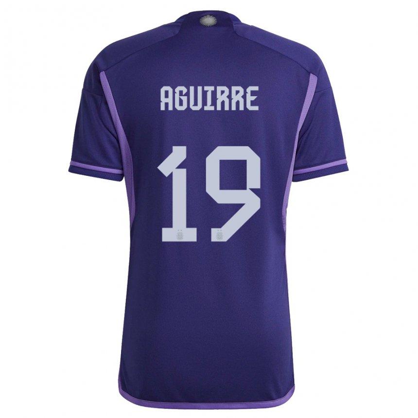 Mujer Camiseta Argentina Brian Aguirre #19 Morado 2ª Equipación 22-24 La Camisa