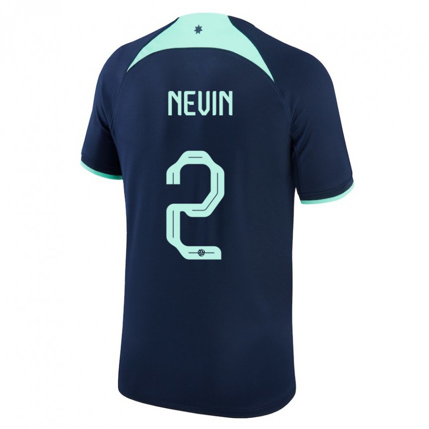 Mujer Camiseta Australia Courtney Nevin #2 Azul Oscuro 2ª Equipación 22-24 La Camisa