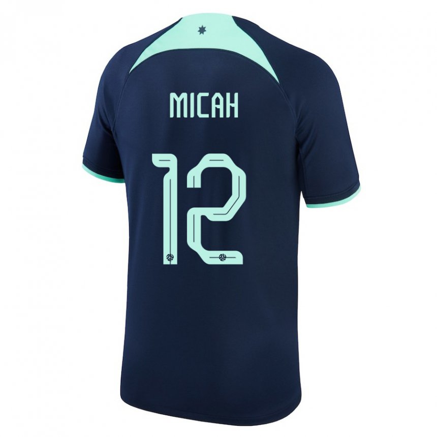 Mujer Camiseta Australia Teagan Micah #12 Azul Oscuro 2ª Equipación 22-24 La Camisa