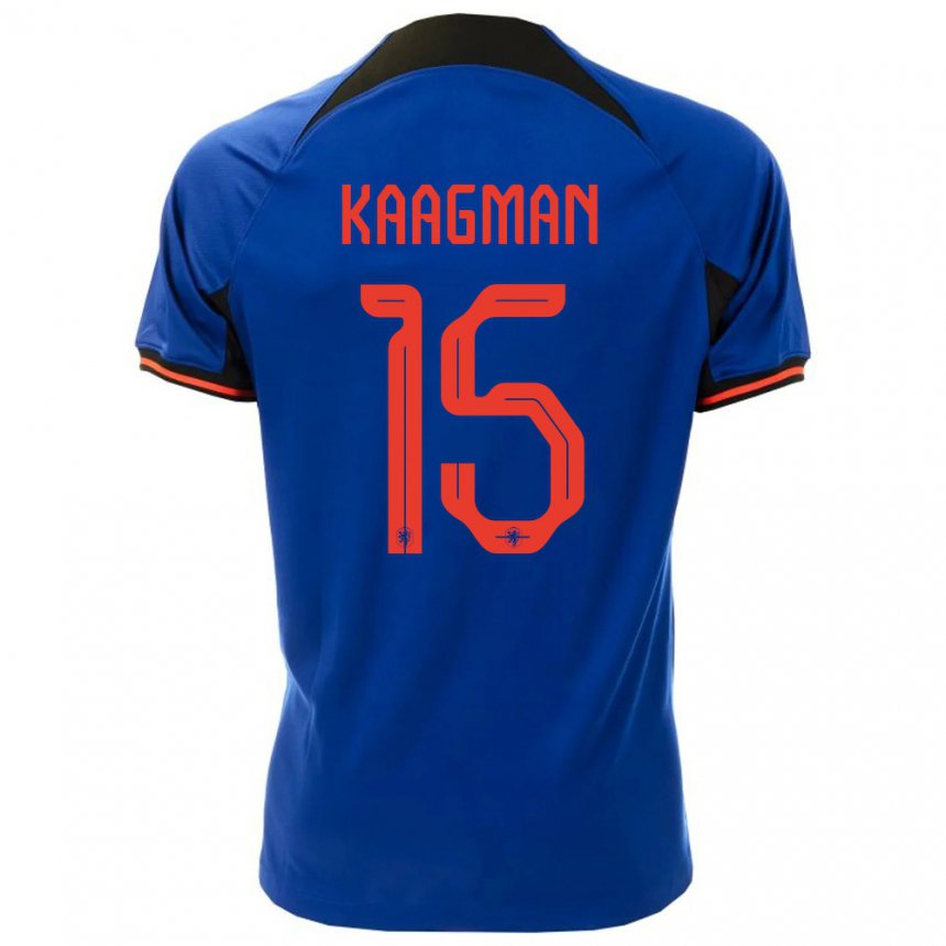 Mujer Camiseta Países Bajos Inessa Kaagman #15 Azul Real 2ª Equipación 22-24 La Camisa
